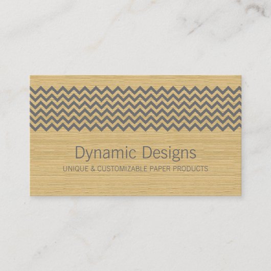 Gray Rustic Chevron Visitekaartje (Voorkant)