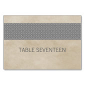Gray Rustic Damask Table Kaart (Voorkant)