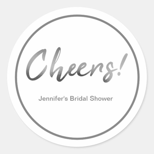Gray Rustic Hand Lettering Cheers vrijgezellenfees Ronde Sticker (Voorkant)