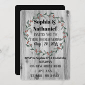 Gray Rustic Herfst House Warming Party Celebration Kaart (Voorkant / Achterkant)