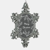 Gray Rustic Holly Snowflake Ornament (Links)