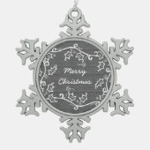 Gray Rustic Holly Snowflake Ornament (Voorkant)