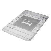Gray Rustic Monogram Bath Mat (Gekanteld)