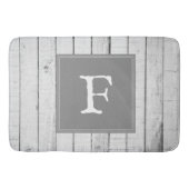 Gray Rustic Monogram Bath Mat (Voorkant)