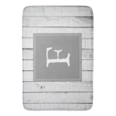 Gray Rustic Monogram Bath Mat (Voorkant Verticaal)