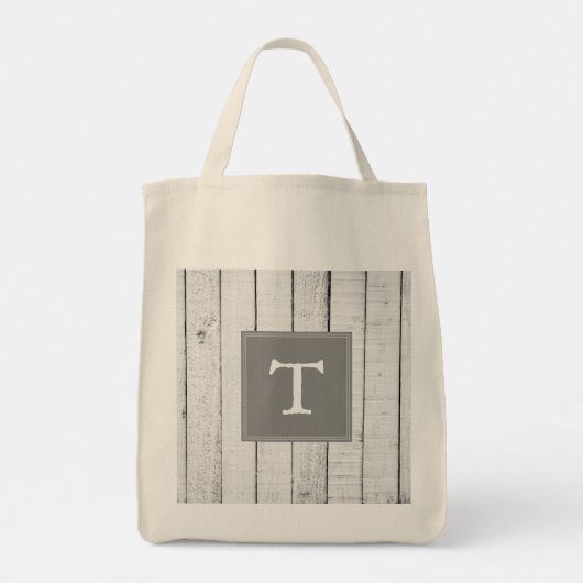 Gray Rustic Monogram Canvas tas (Achterkant)