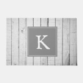 Gray Rustic Monogram Doormat Deurmat (Voorkant)