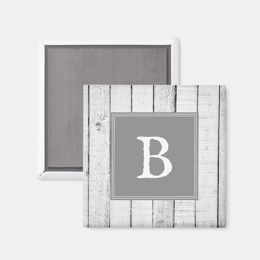 Gray Rustic Monogram Magnet (Voorkant / Achterkant)