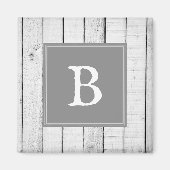 Gray Rustic Monogram Magnet (Voorkant)
