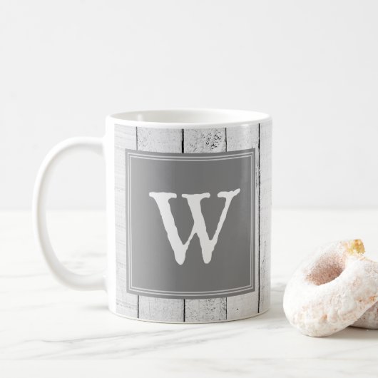 Gray Rustic Monogram Mok (Met donut)