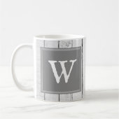 Gray Rustic Monogram Mok (Links)