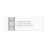 Gray Rustic Snowflake Holiday Etiket (Voorkant)