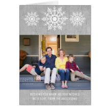 Gray Rustic Snowflake Holiday Foto