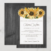 Gray Rustic Sunflower Baby shower Invitation Kaart (Voorkant / Achterkant)