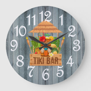 Gray Rustic Tiki Bar — Grote klok