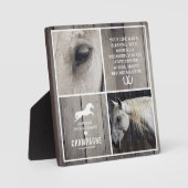 Gray Rustic Wood Horse Memorial Foto Collage Fotoplaat (Voorkant)
