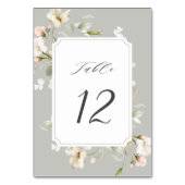Gray Sage White Elegant Floral Wedding Kaart (Voorkant)