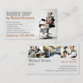 Gray Salon Decor Retro Stoel Barbershop Visitekaartje (Voorkant / Achterkant)