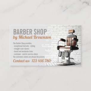 Gray Salon Decor Retro Stoel  Barbershop Visitekaartje