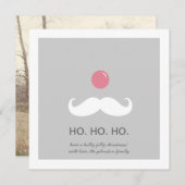 Gray Santa Mustache-kerstfotokaarten Feestdagenkaart (Voorkant / Achterkant)