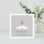 Gray Santa Mustache-kerstfotokaarten Feestdagenkaart (Staand voorkant)