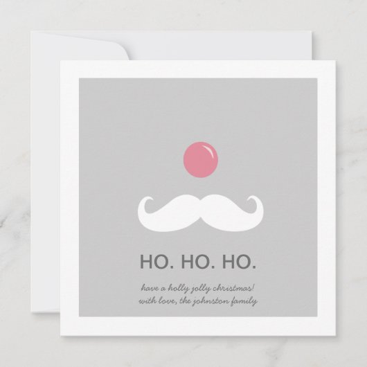 Gray Santa Mustache-kerstfotokaarten Feestdagenkaart (Voorkant)