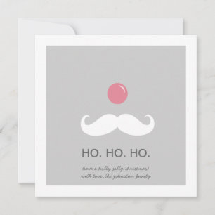 Gray Santa Mustache-kerstfotokaarten Feestdagenkaart