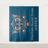 Gray Scales of Justice Attorney Kantoor on Blue | Wandkleed (Voorkant)