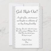 Gray Scalloped Chic Girls Night Out Uitnodiging (Voorkant)