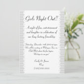 Gray Scalloped Chic Girls Night Out Uitnodiging (Staand voorkant)