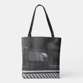 GRAY SCHALE FOTO VAN EEN TREIN TOTE BAG (Achterkant)