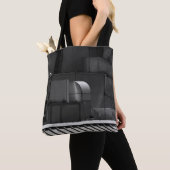 GRAY SCHALE FOTO VAN EEN TREIN TOTE BAG (Dichtbij)