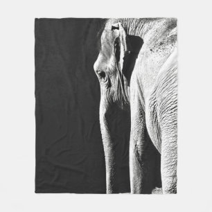 GRAY SCHALE FOTO VAN ELEPHANT FLEECE DEKEN