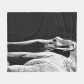 GRAY SCHALE FOTO VAN ELEPHANT FLEECE DEKEN (Voorkant (Horizontaal))