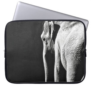 GRAY SCHALE FOTO VAN ELEPHANT LAPTOP SLEEVE