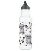 Gray Schnauzer Dog Pawprint Waterfles (Rechts)