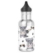 Gray Schnauzer Dog Pawprint Waterfles (Links)