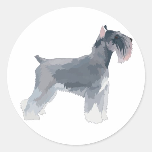 Gray Schnauzer Ronde Sticker (Voorkant)