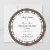 Gray Scottish Wedding Round Invitation Kaart (Voorkant)