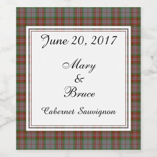 Gray Scottish Wedding Wine Label Wijn Etiket (Enkel label)
