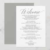 Gray Script Weduwroute Welkomstbrief Kaart (Voorkant / Achterkant)