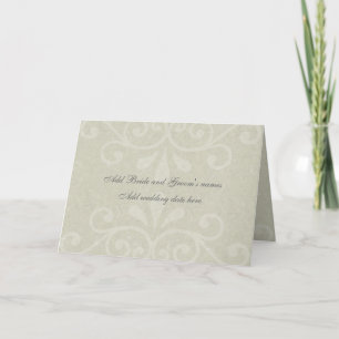 Gray Scroll Formal Wedding Invitation