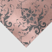Gray Scroll Work Floral op Roze loskoppeling Tissuepapier (Detail)