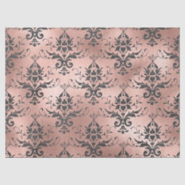 Gray Scroll Work Floral op Roze loskoppeling Tissuepapier