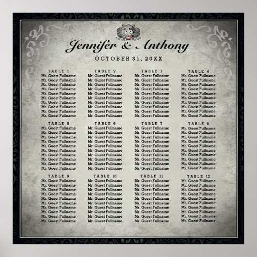 Gray Seating Chart Poster (Voorkant)