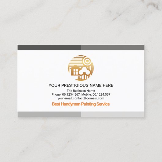 Gray Shade Border Handyman Painter Roller Brush Visitekaartje (Achterkant)