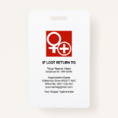 Gray Shades Box Kolomfotosjabloon Personeel Badge (Achterkant)