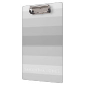 Gray Shades Ombre Simple Stripe personaliseer naam Klembord (Links)