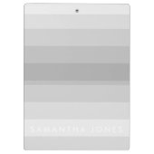 Gray Shades Ombre Simple Stripe personaliseer naam Klembord (Achterkant)