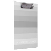 Gray Shades Ombre Simple Stripe personaliseer naam Klembord (Rechts)
